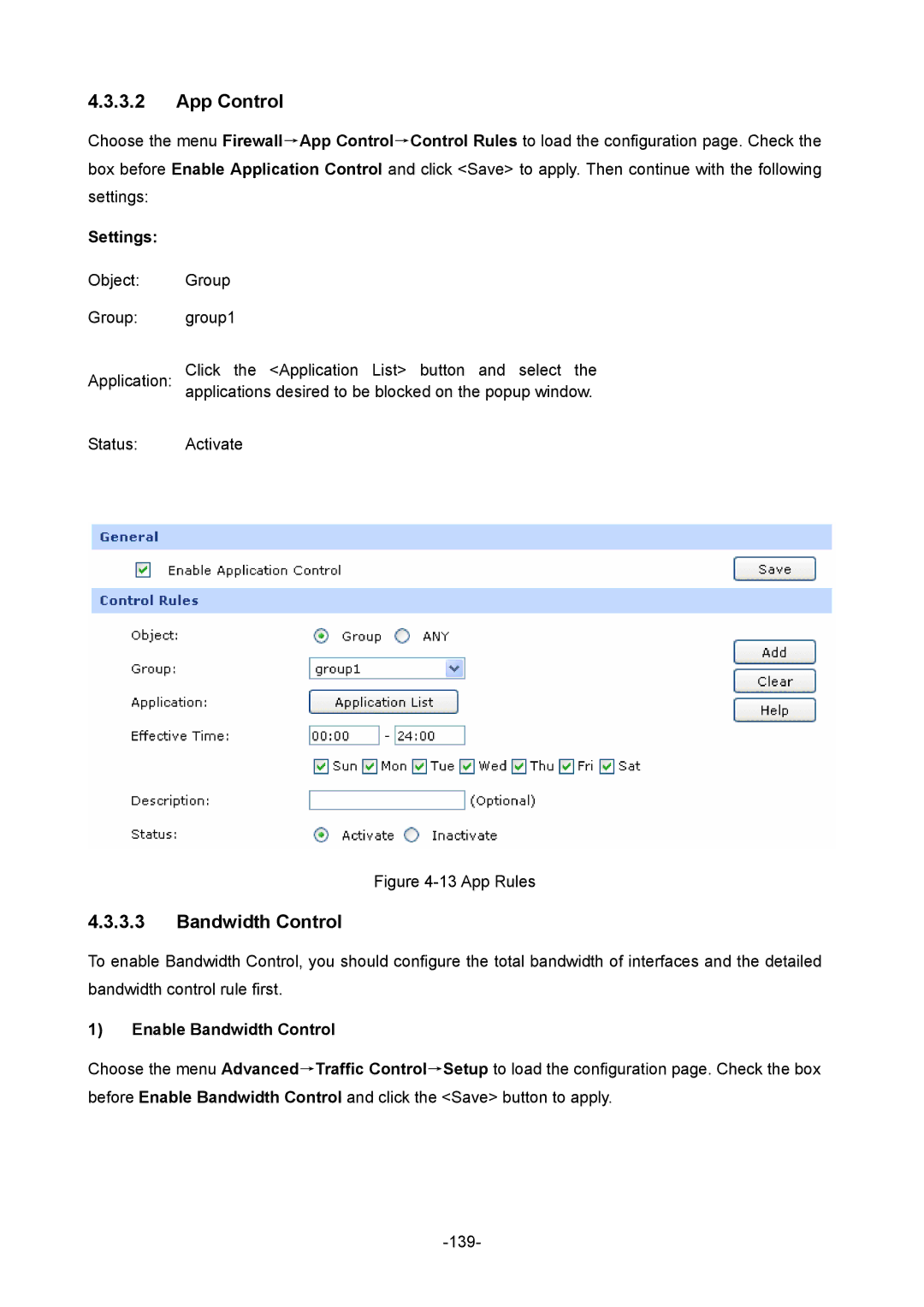 TP-Link TL-ER6120 manual App Control, Enable Bandwidth Control 