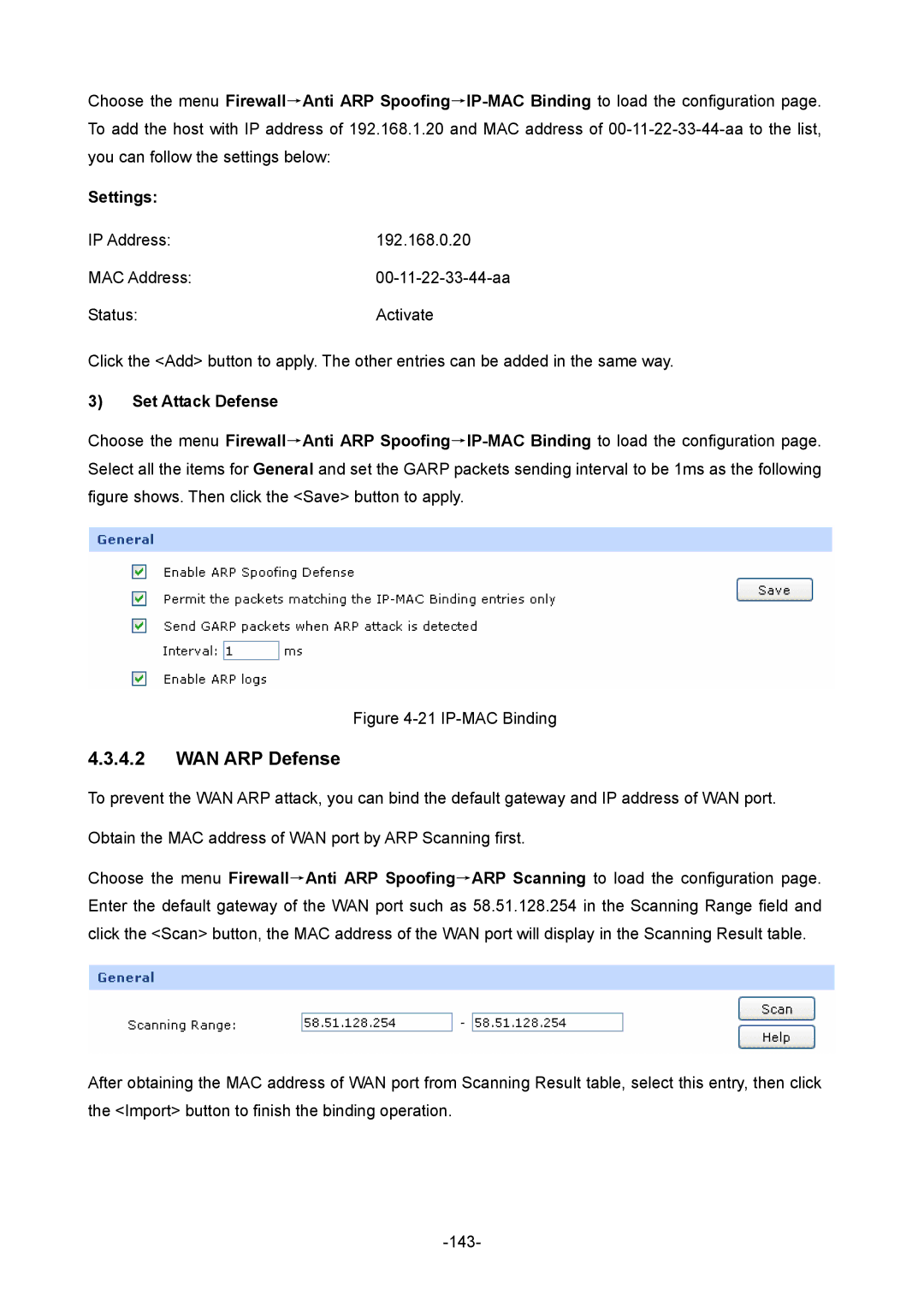 TP-Link TL-ER6120 manual WAN ARP Defense, Set Attack Defense 