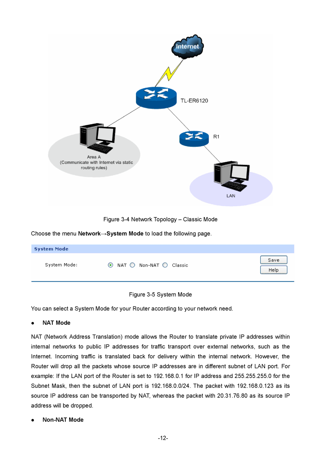 TP-Link TL-ER6120 manual Non-NAT Mode 