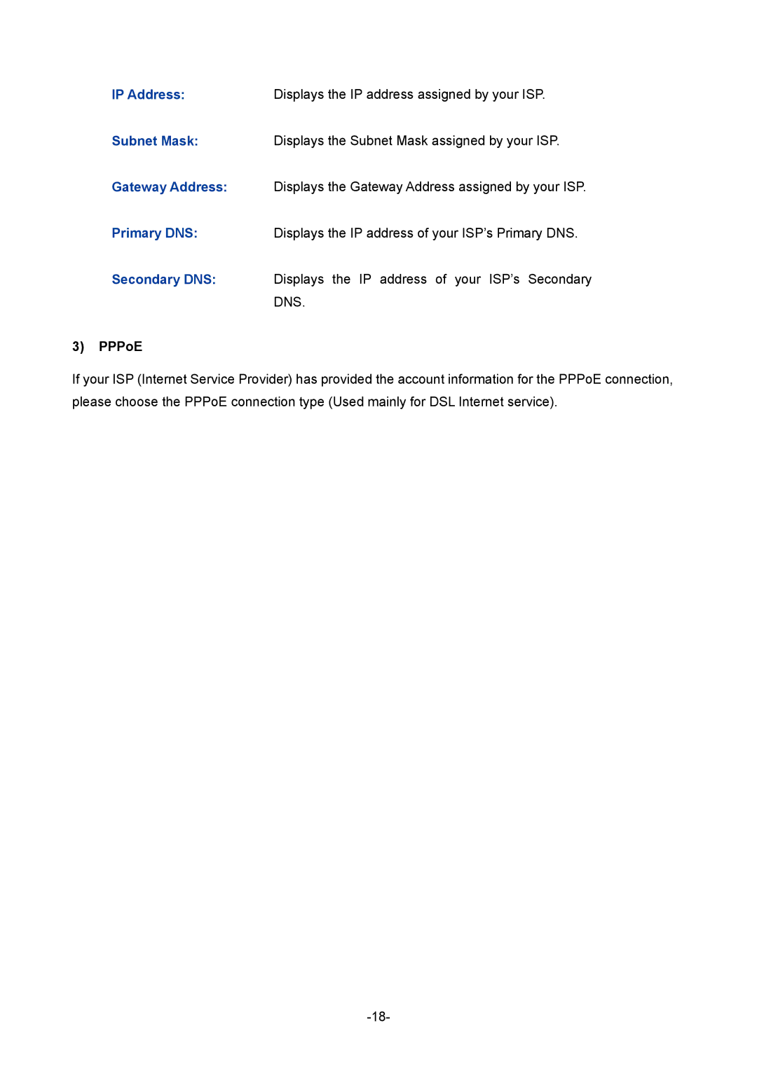 TP-Link TL-ER6120 manual IP Address, PPPoE 