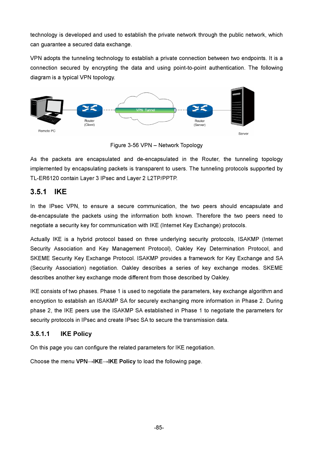 TP-Link TL-ER6120 manual 1 IKE, IKE Policy 