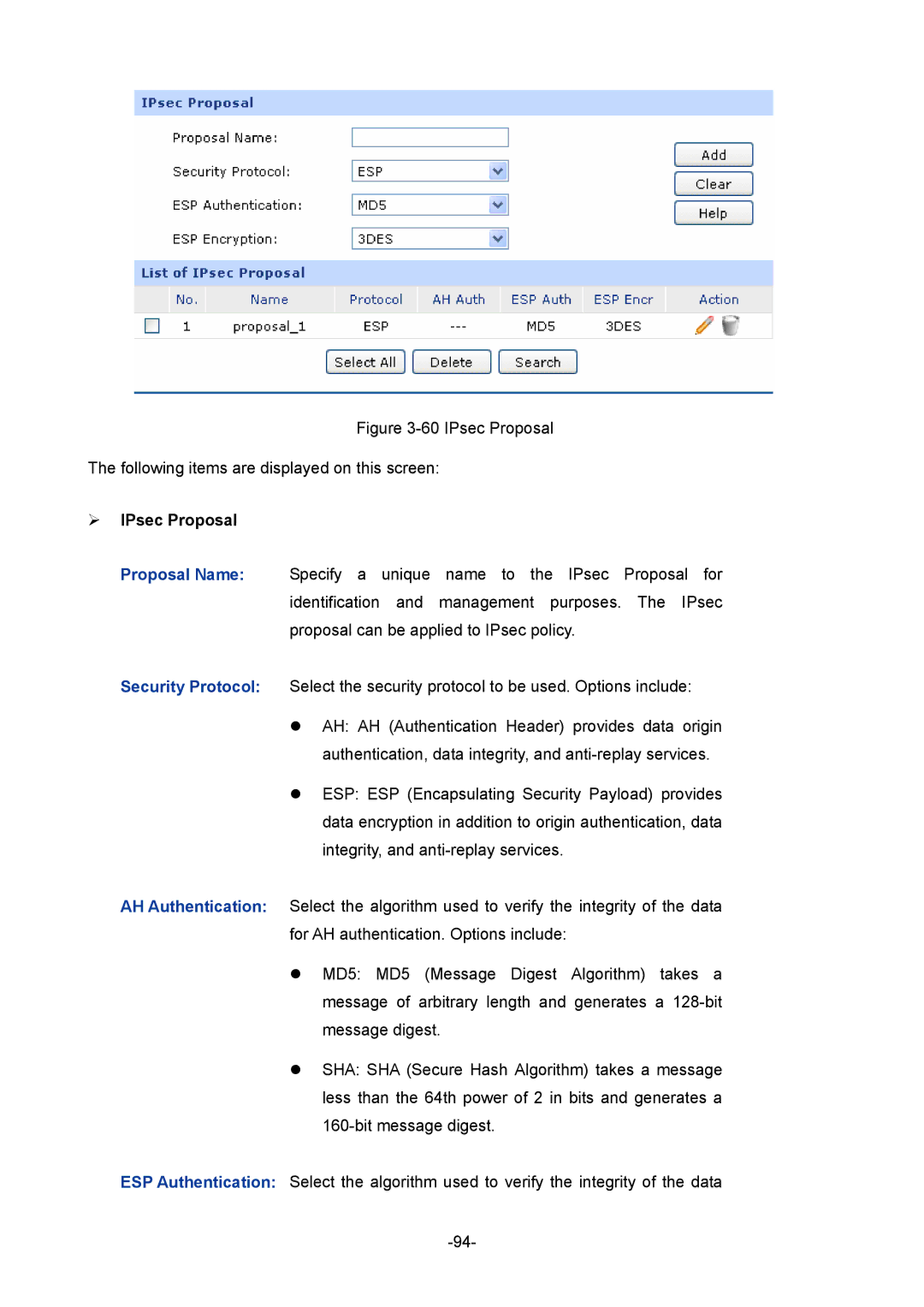 TP-Link TL-ER6120 manual ¾ IPsec Proposal 