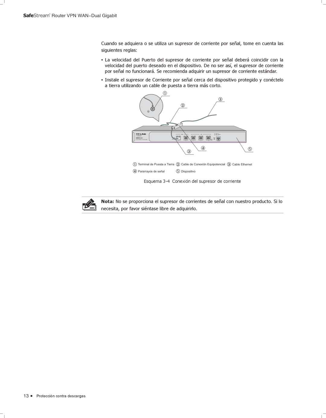 TP-Link TL-ER6120 manual EEEEEEEEEEEEEConexión del supresor de corriente 