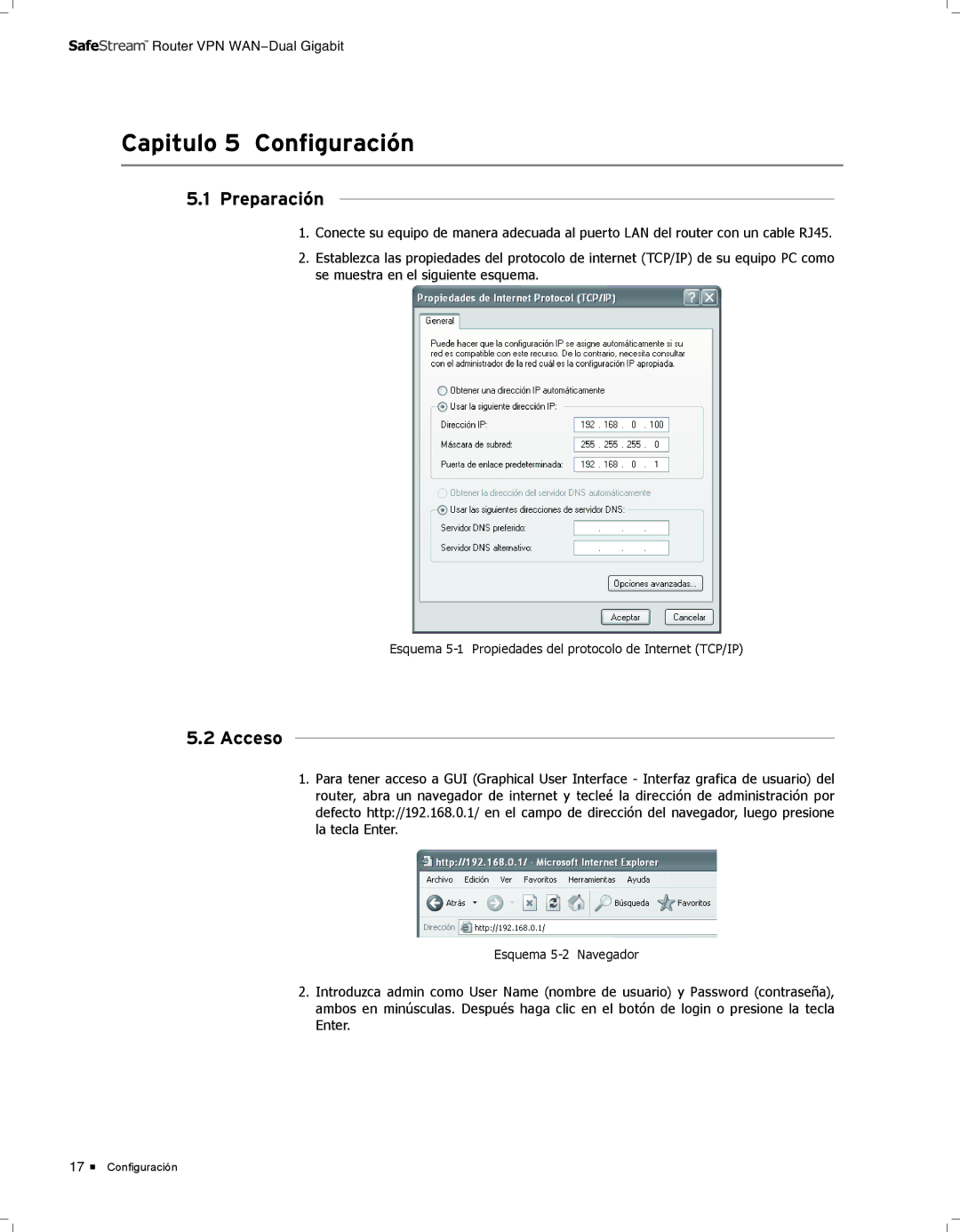 TP-Link TL-ER6120 manual CCCCCCCCCCCCConfiguración, Preparación, 5555Acceso 