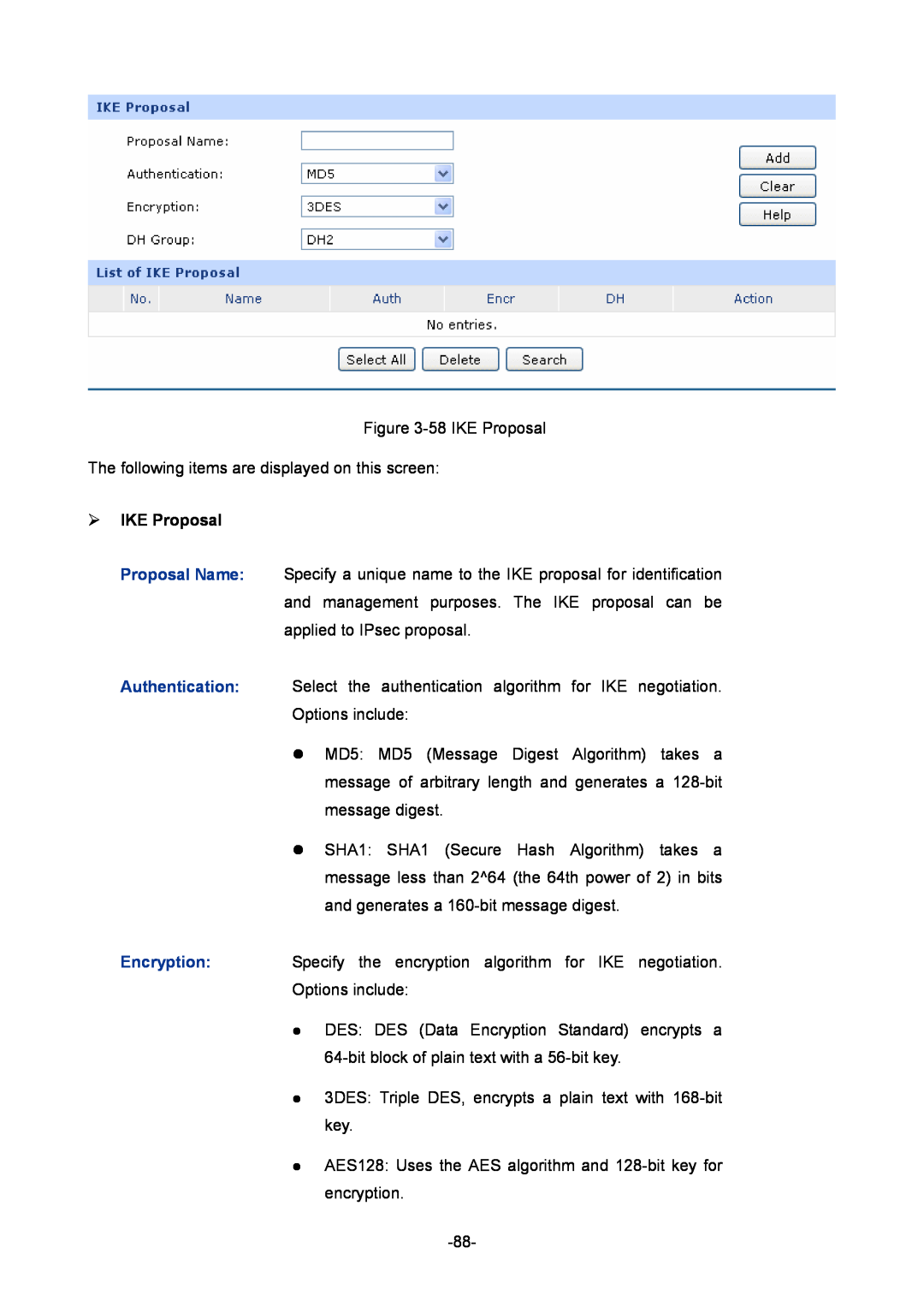 TP-Link TL-ER6120 manual ¾ IKE Proposal 