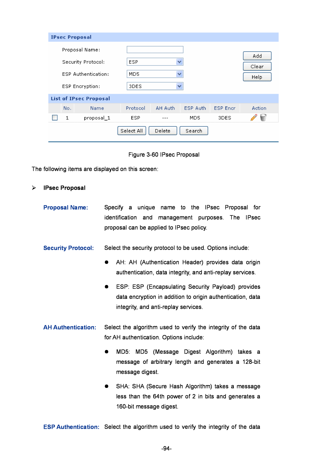 TP-Link TL-ER6120 manual ¾ IPsec Proposal 