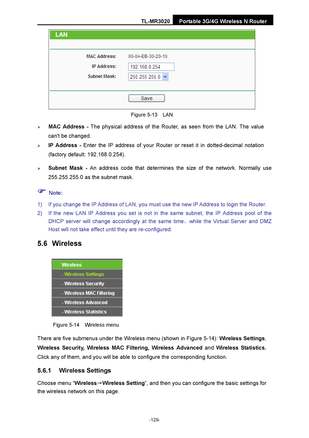 TP-Link TL-MR3020 manual 13 LAN 