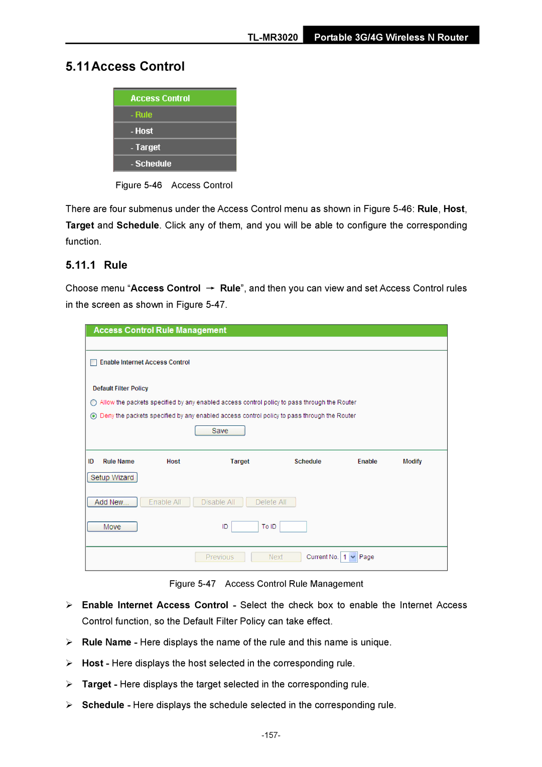 TP-Link TL-MR3020 manual Access Control 