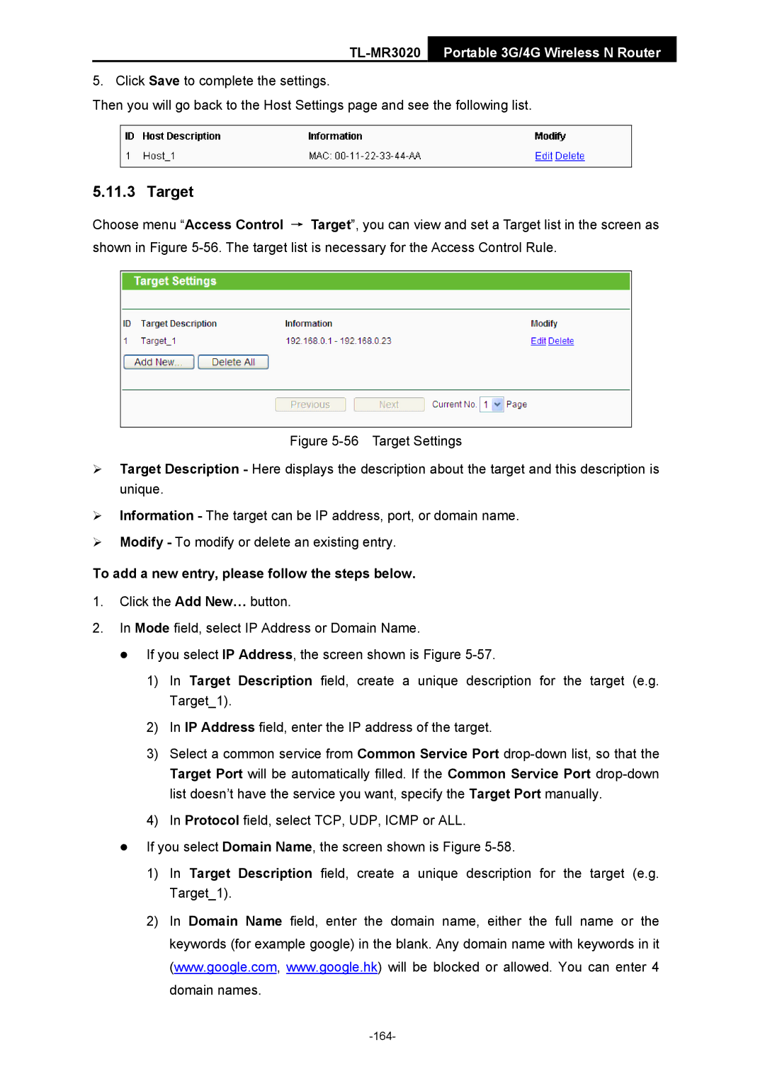 TP-Link TL-MR3020 manual 164 