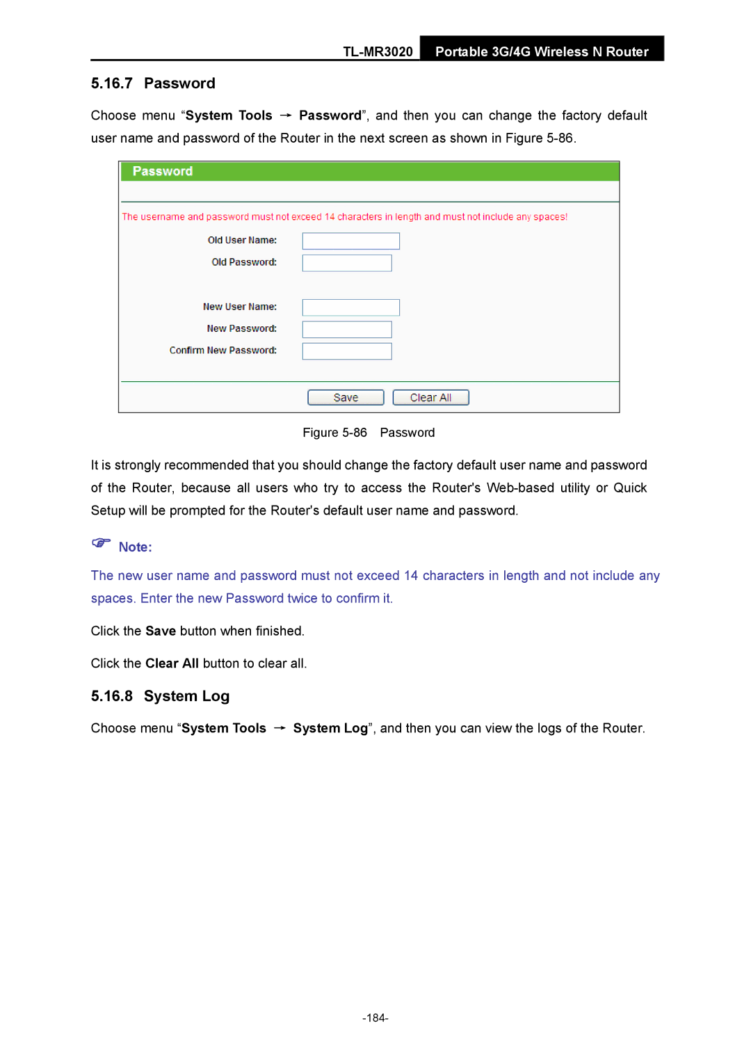 TP-Link TL-MR3020 manual Password 