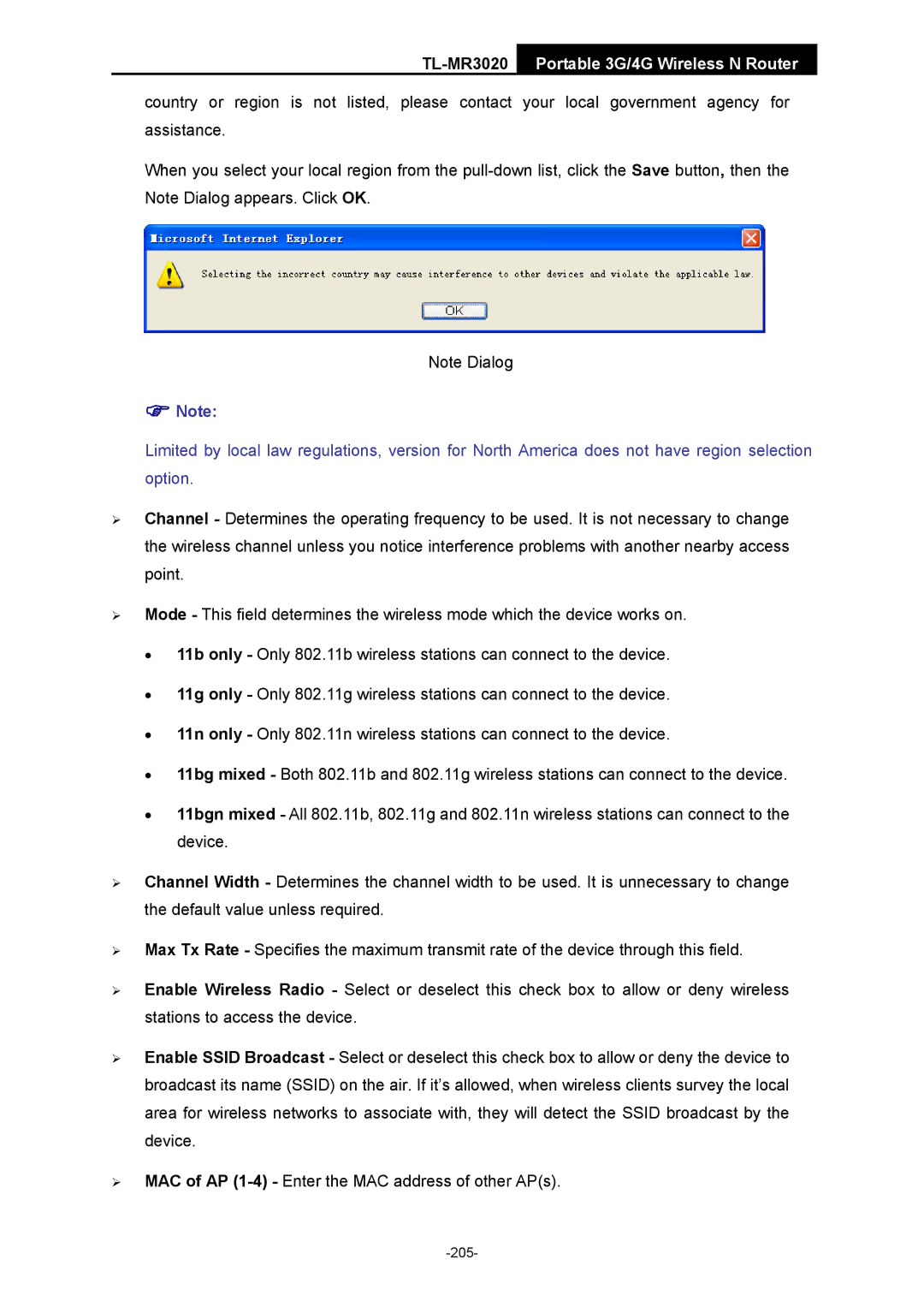 TP-Link TL-MR3020 manual 205 