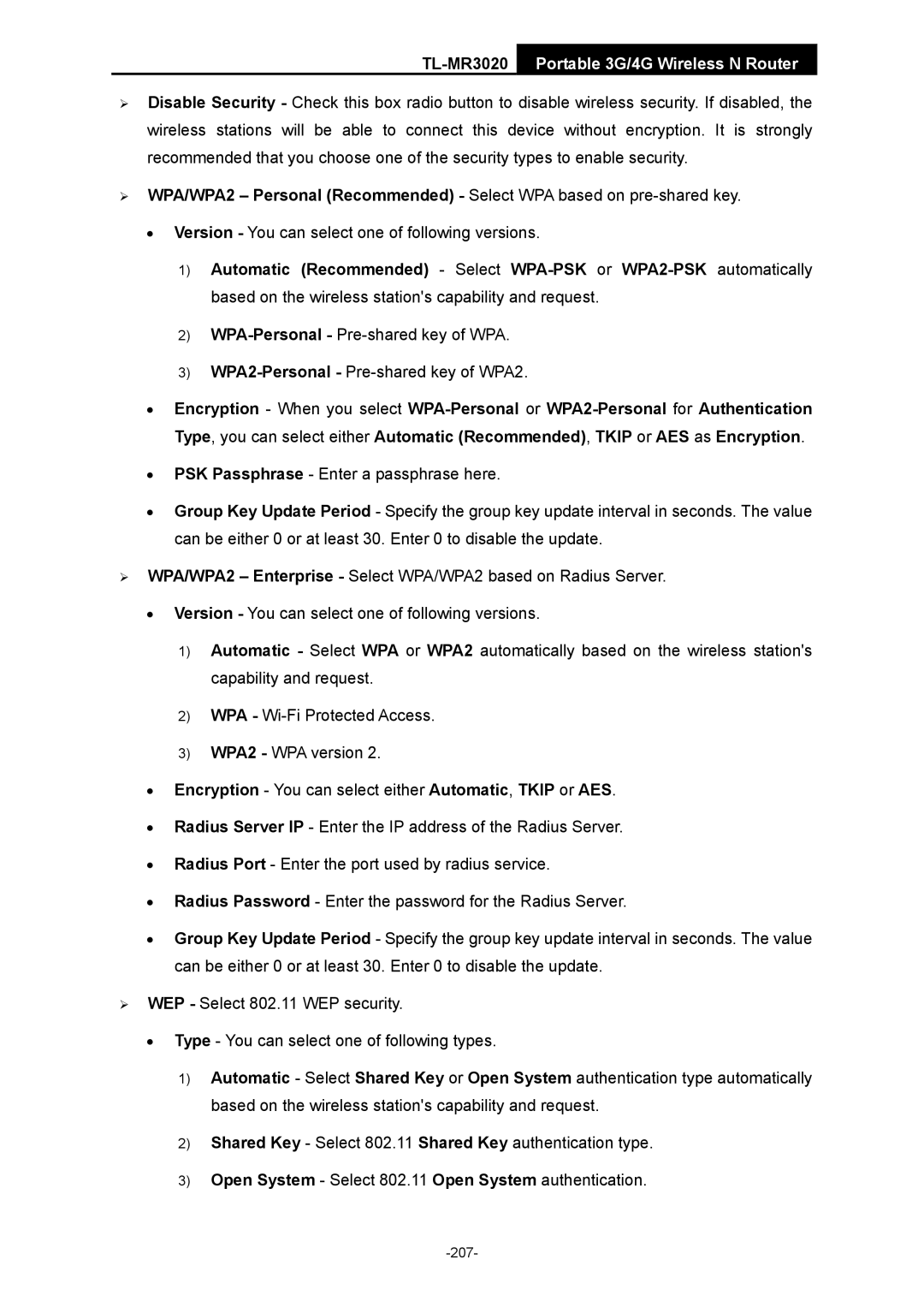 TP-Link TL-MR3020 manual 207 