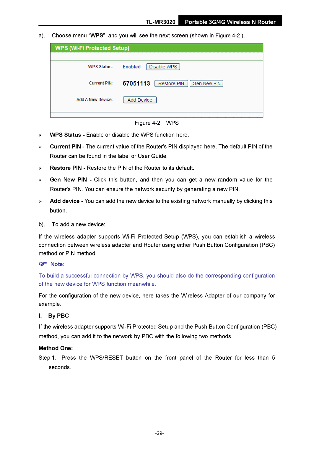 TP-Link TL-MR3020 manual By PBC, Method One 