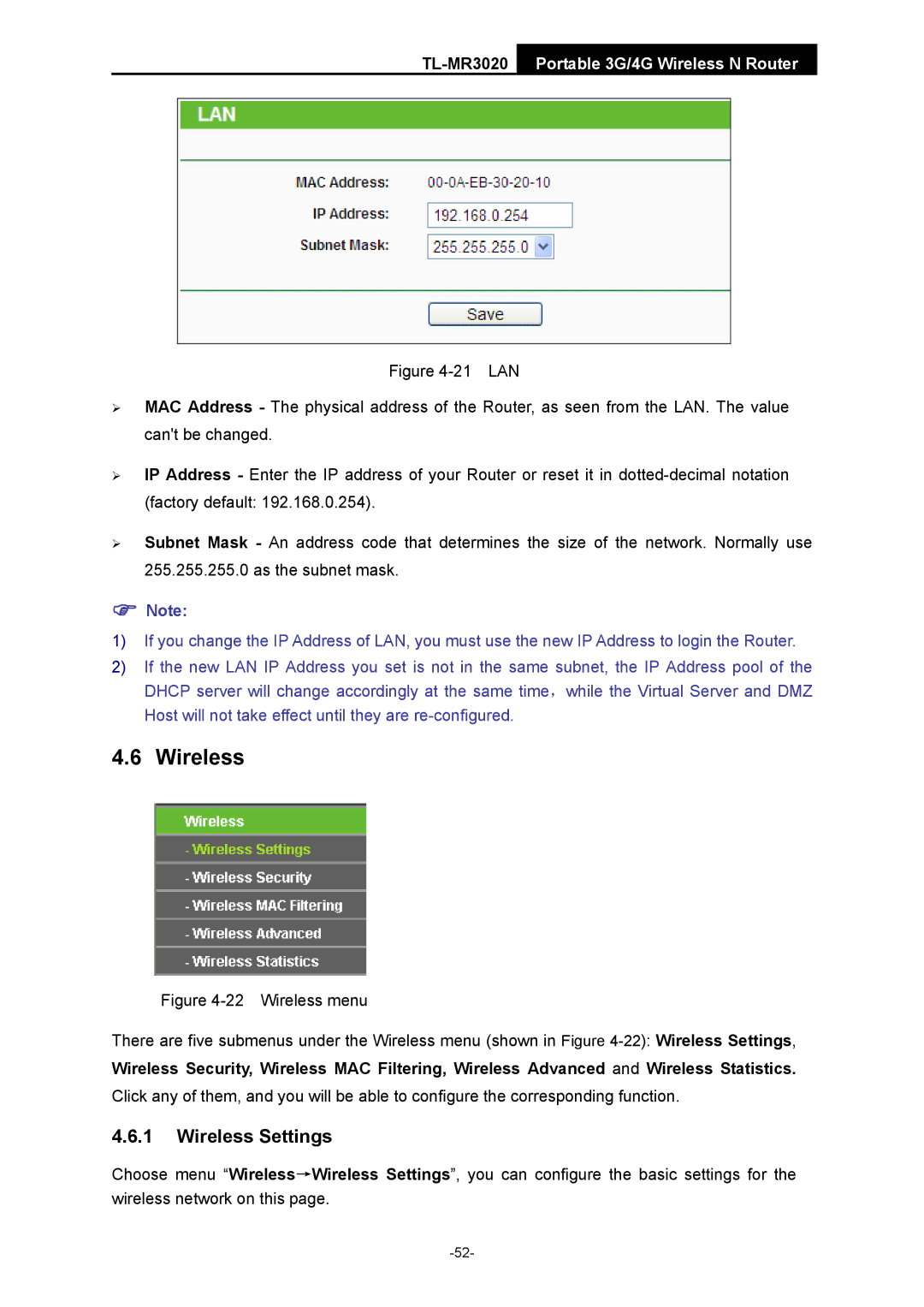 TP-Link TL-MR3020 manual Wireless Settings 