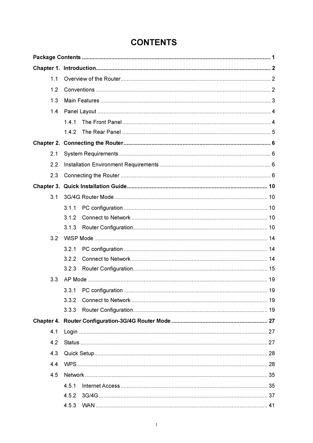 TP-Link TL-MR3020 manual Contents 