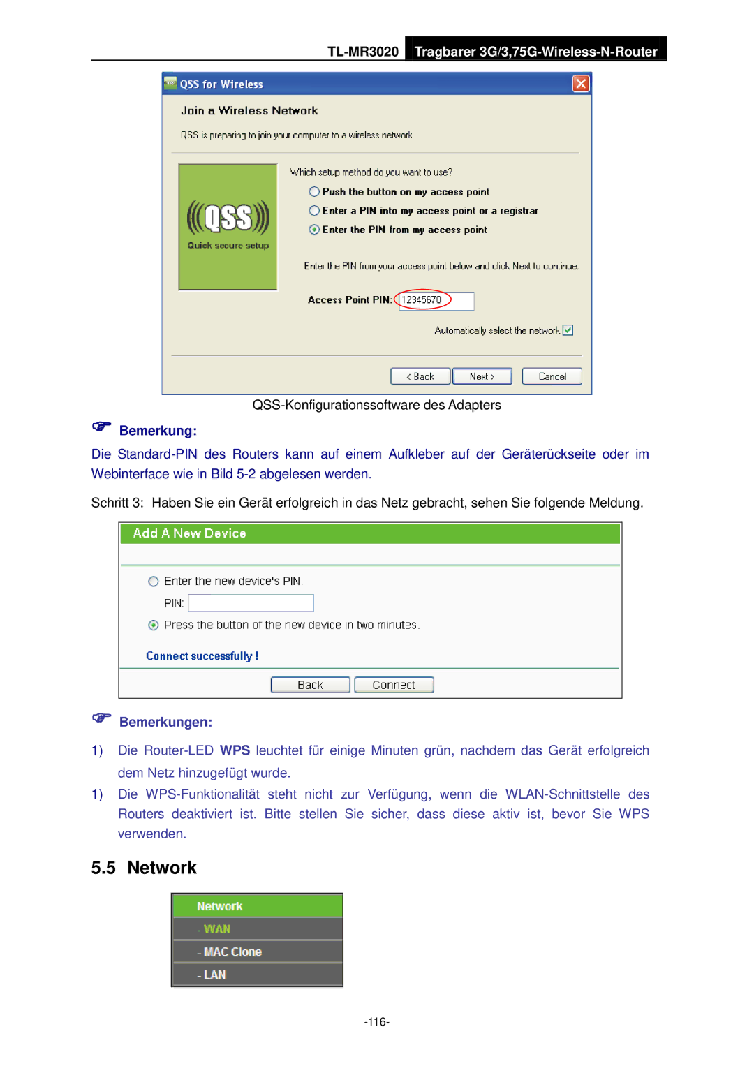 TP-Link TL-MR3020 manual  Bemerkung 