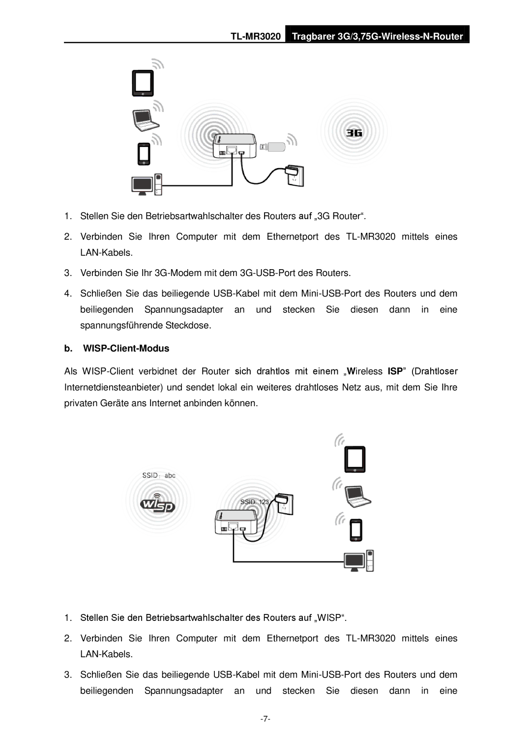 TP-Link TL-MR3020 manual WISP-Client-Modus 