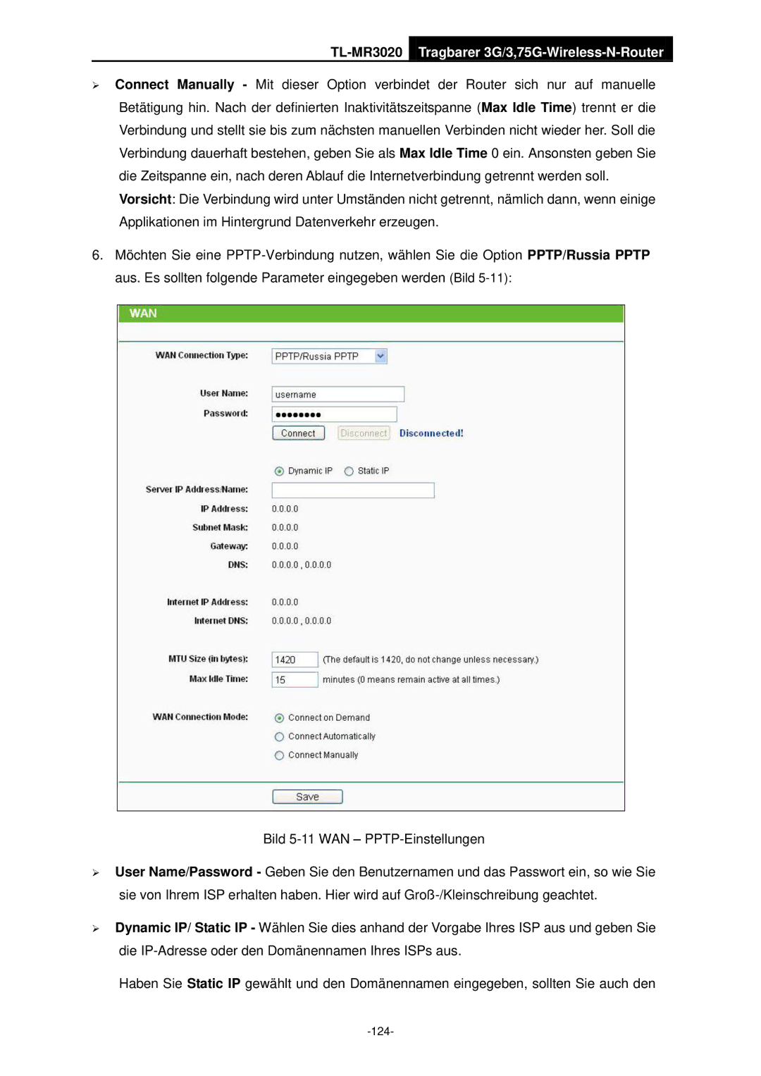 TP-Link TL-MR3020 manual 124 