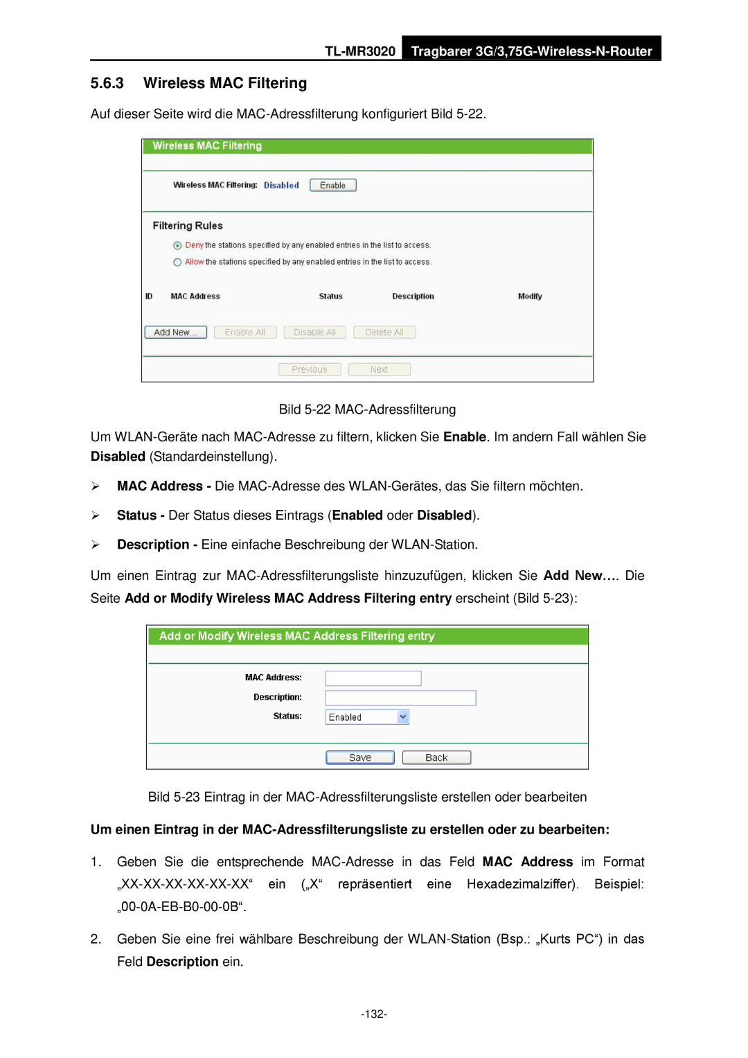 TP-Link TL-MR3020 manual 132 