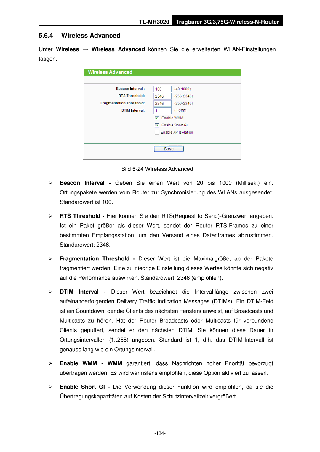 TP-Link TL-MR3020 manual 134 