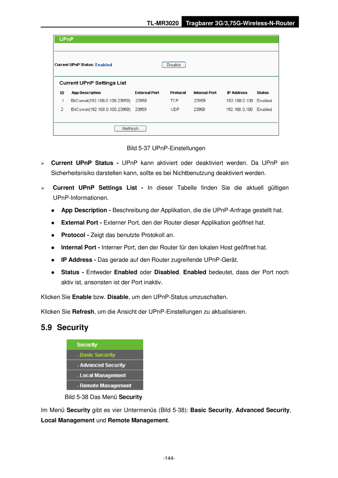 TP-Link TL-MR3020 manual 144 