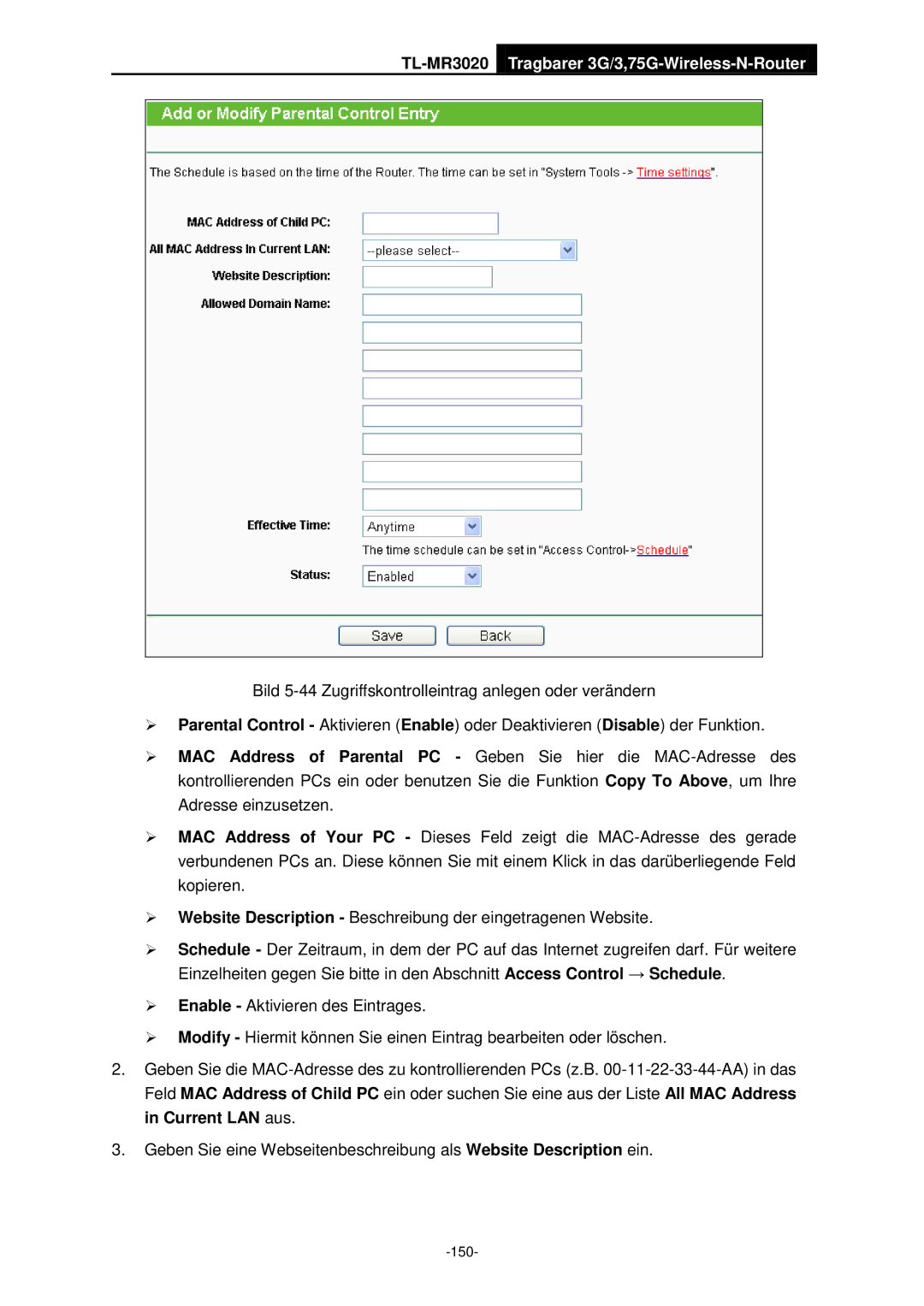 TP-Link TL-MR3020 manual 150 