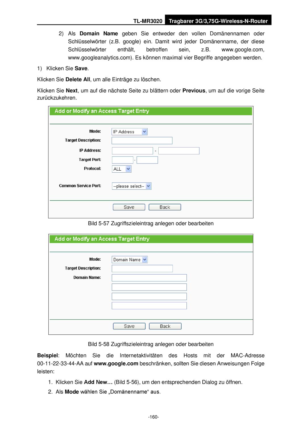 TP-Link TL-MR3020 manual 160 