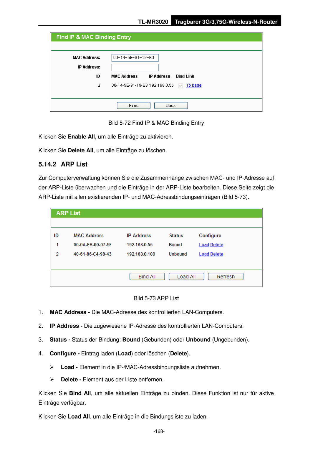 TP-Link TL-MR3020 manual 168 