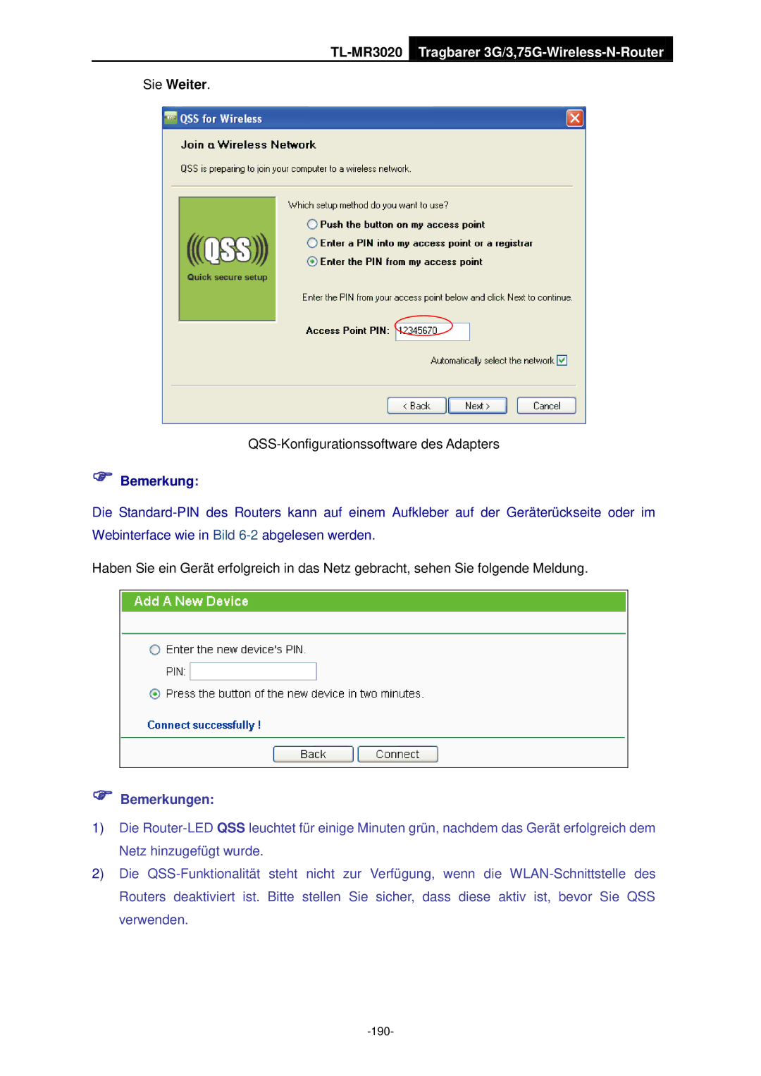 TP-Link TL-MR3020 manual Sie Weiter 