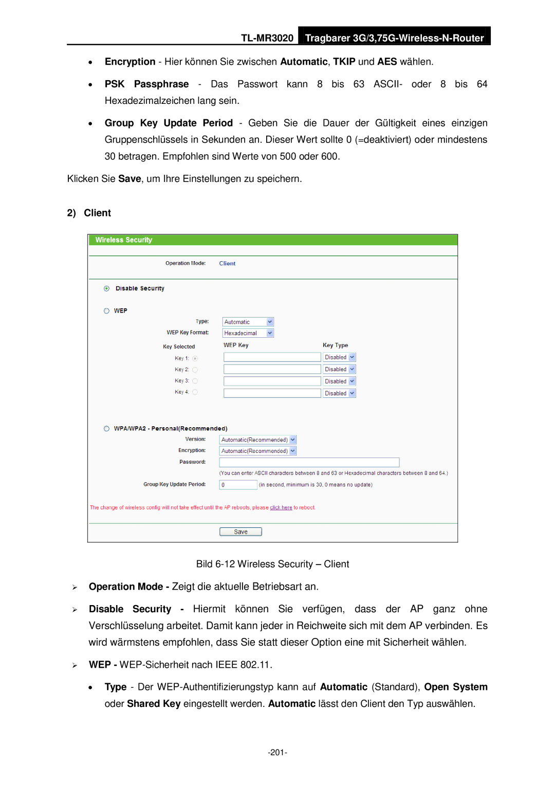 TP-Link TL-MR3020 manual Client 