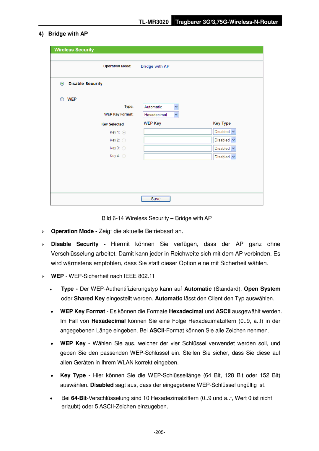 TP-Link TL-MR3020 manual Bridge with AP 