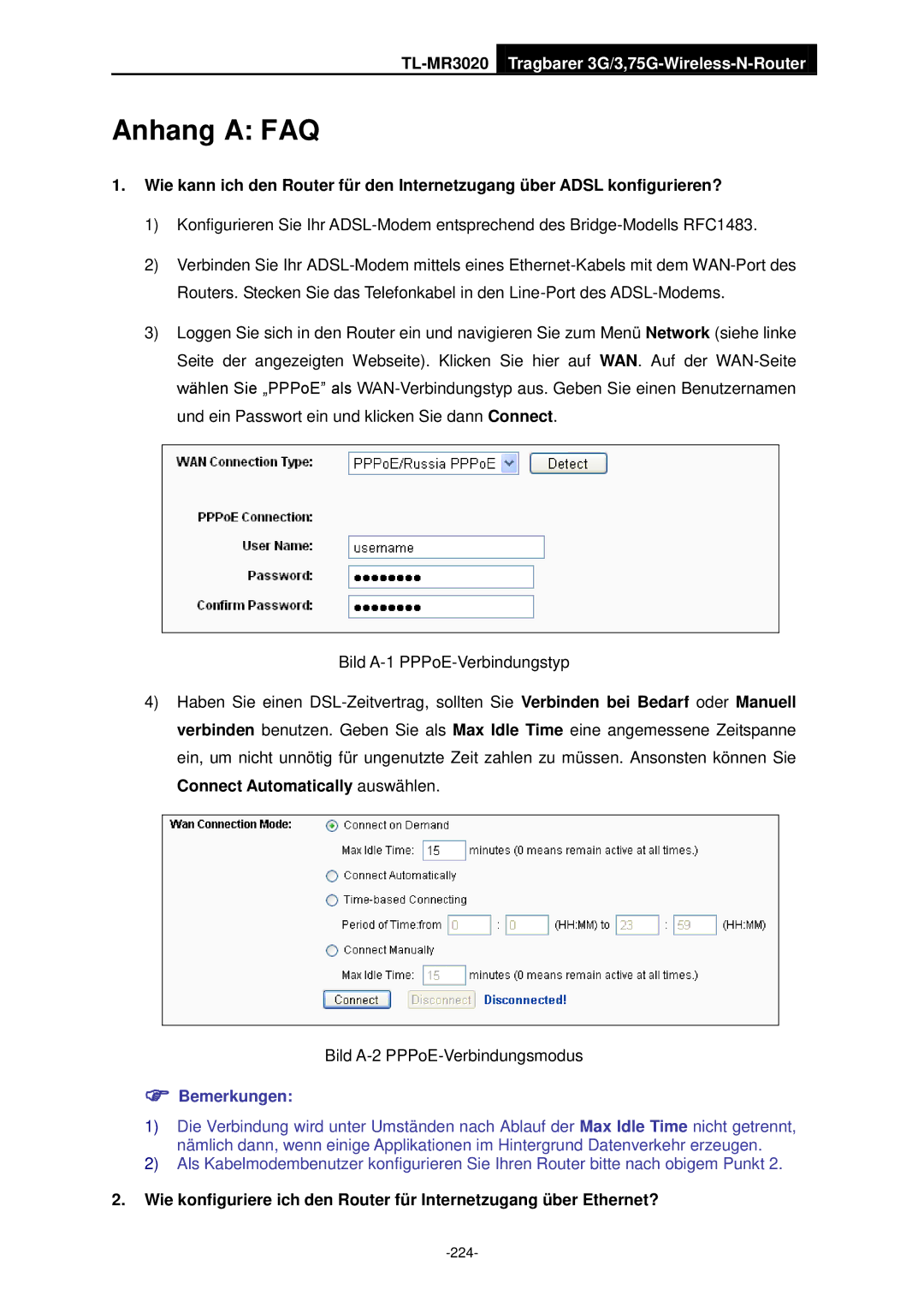 TP-Link TL-MR3020 manual Anhang a FAQ 