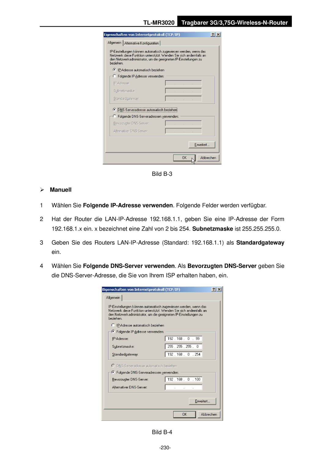 TP-Link TL-MR3020 manual  Manuell 