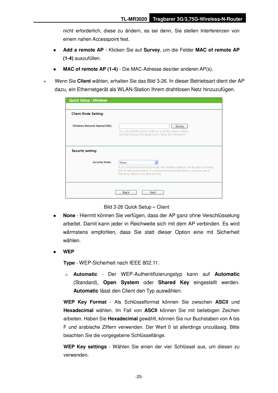 TP-Link TL-MR3020 manual  Wep 