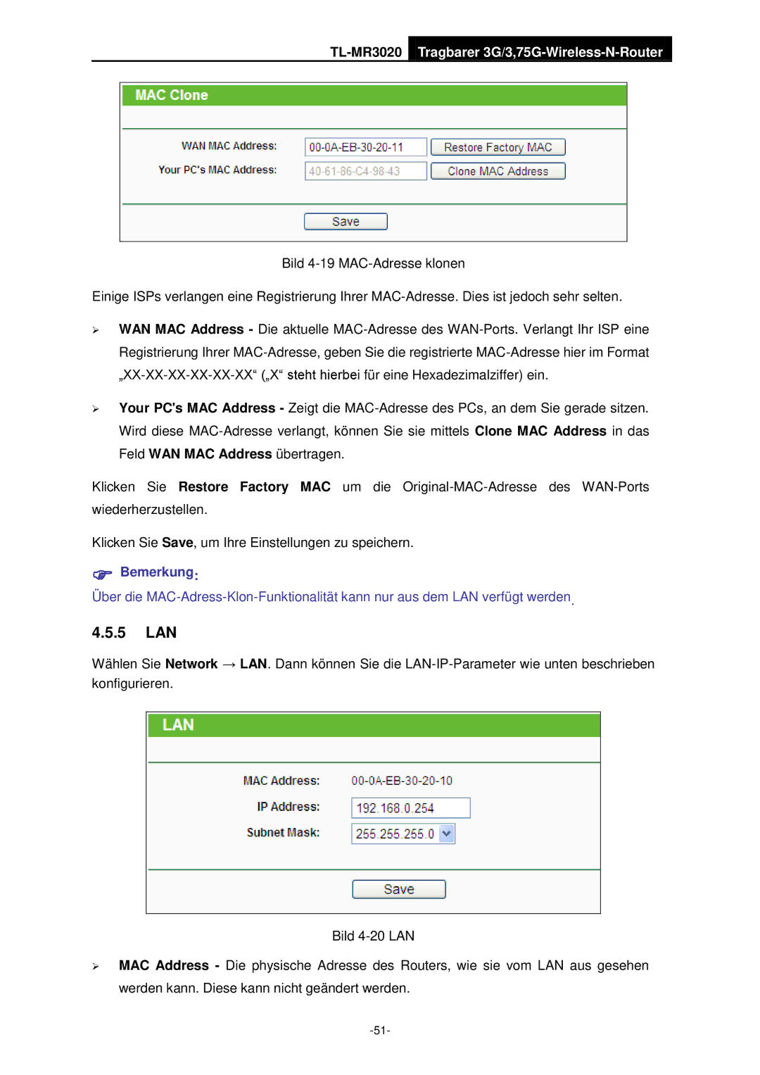 TP-Link TL-MR3020 manual 5 LAN 