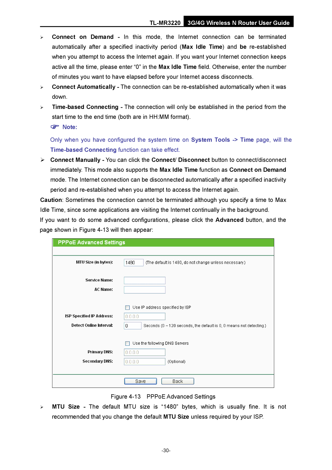 TP-Link manual TL-MR32203G/4G Wireless N Router User Guide 