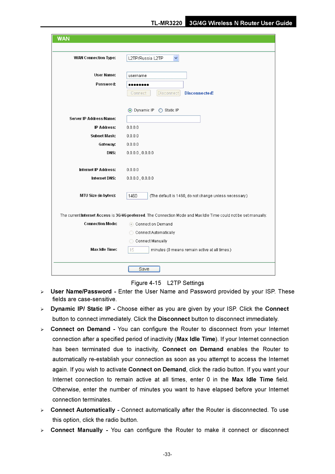 TP-Link manual TL-MR32203G/4G Wireless N Router User Guide 