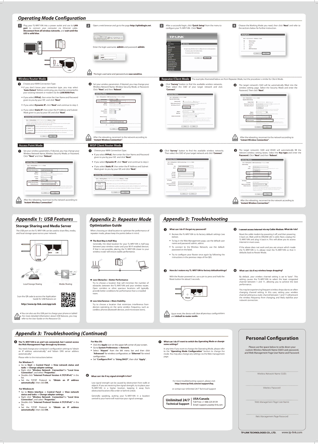 TP-Link TL-MR7HN appendix Operating Mode Configuration 