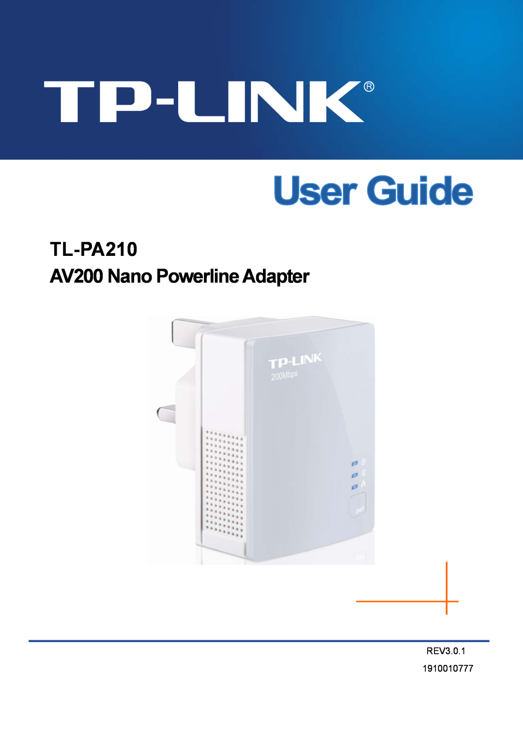 TP-Link manual TL-PA210 AV200 Nano Powerline Adapter, REV3.0.1 