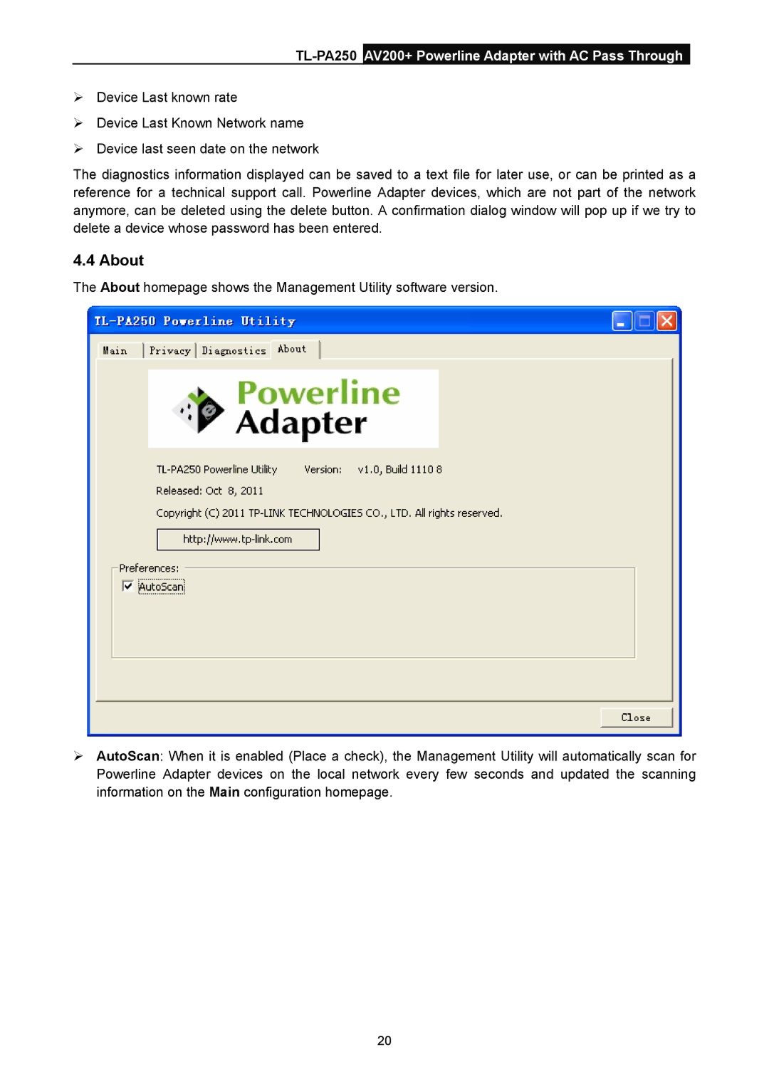 TP-Link TL-PA250 manual About 