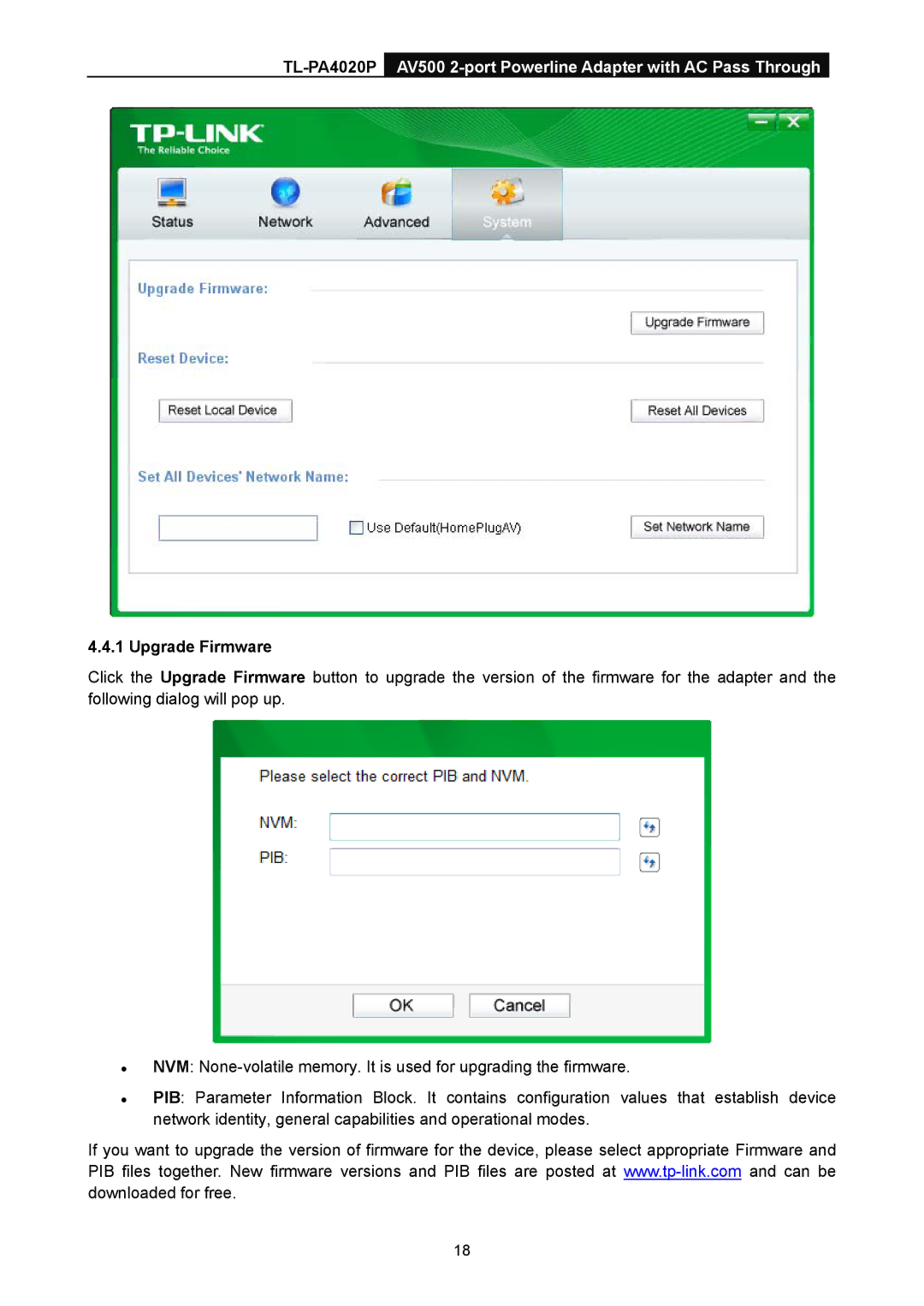 TP-Link TL-PA4020P manual Upgrade Firmware 