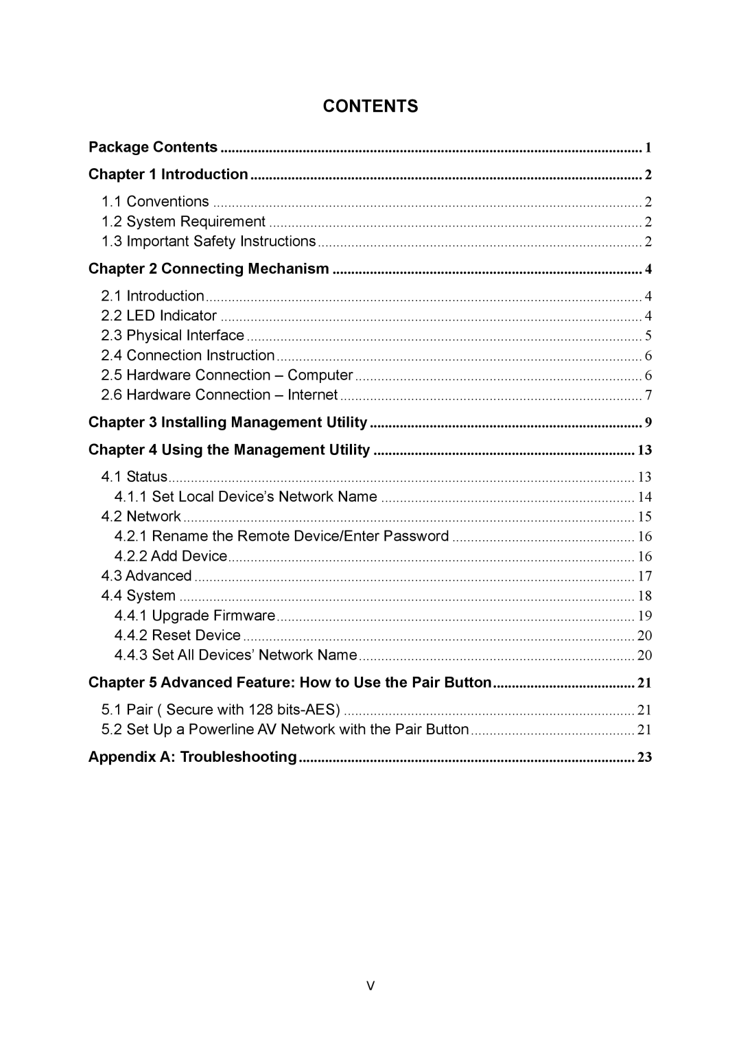 TP-Link TL-PA4030 manual Contents 