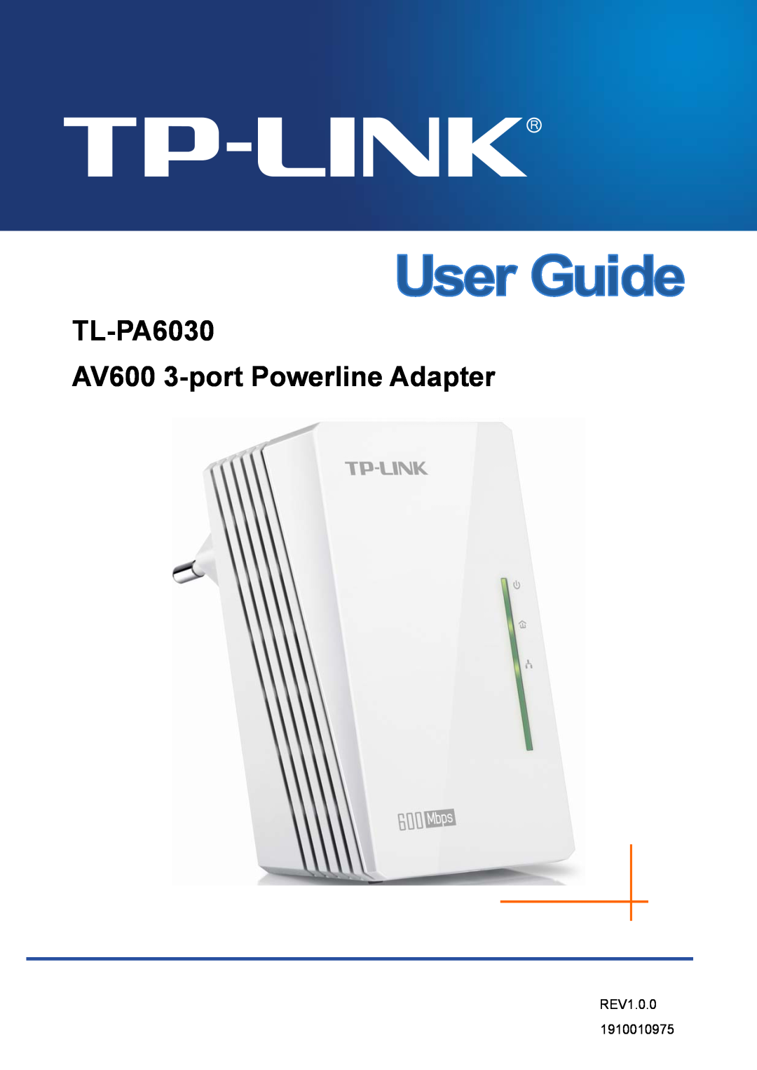 TP-Link manual TL-PA6030 AV600 3-port Powerline Adapter, REV1.0.0 1910010975 