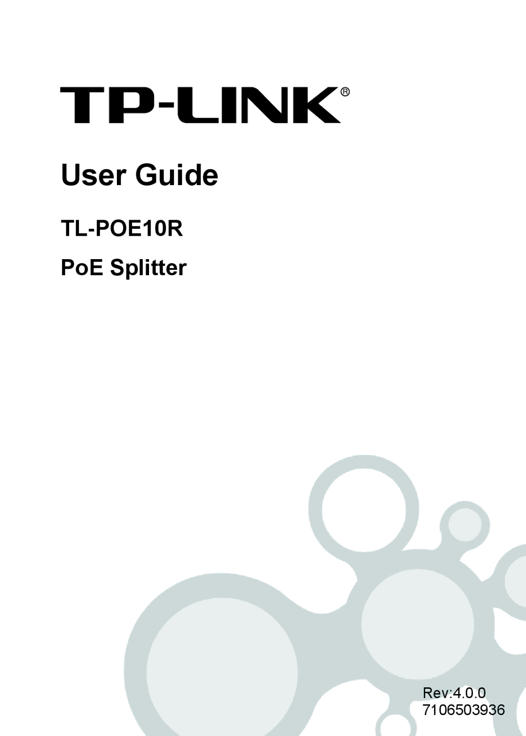 TP-Link TL-POE10R manual User Guide 