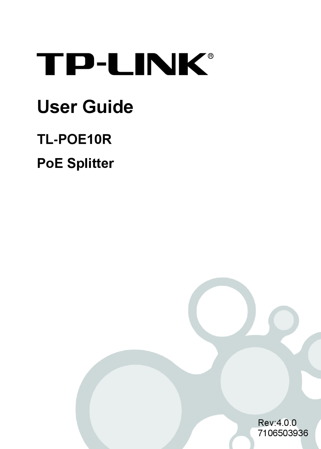 TP-Link manual User Guide, TL-POE10R PoE Splitter 