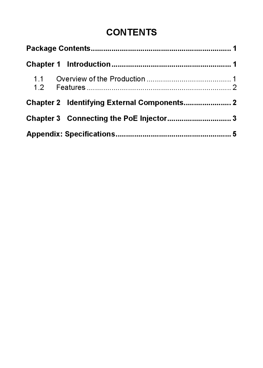 TP-Link TL-POE150S manual Contents 