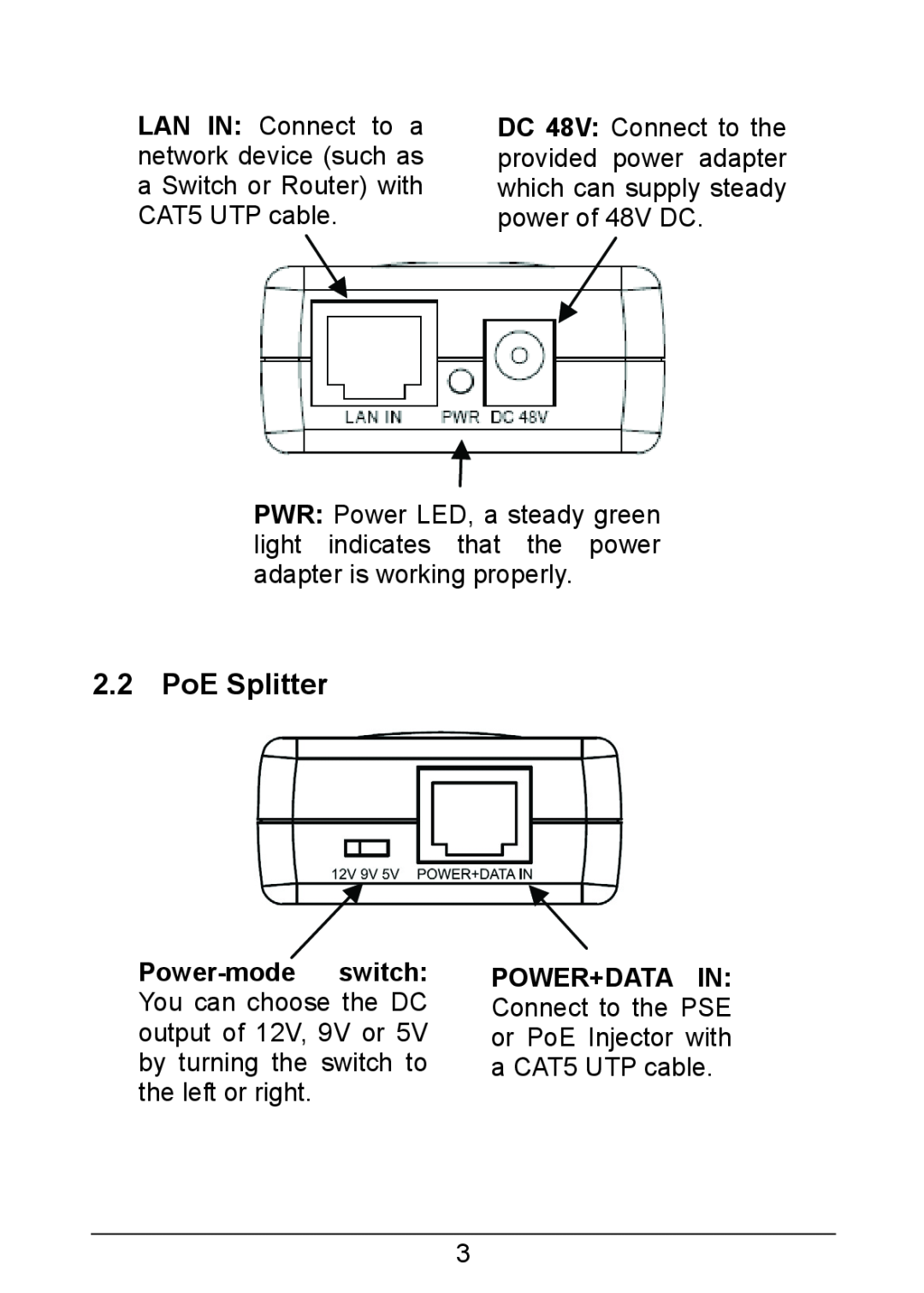 TP-Link TL-POE200 manual PoE Splitter 