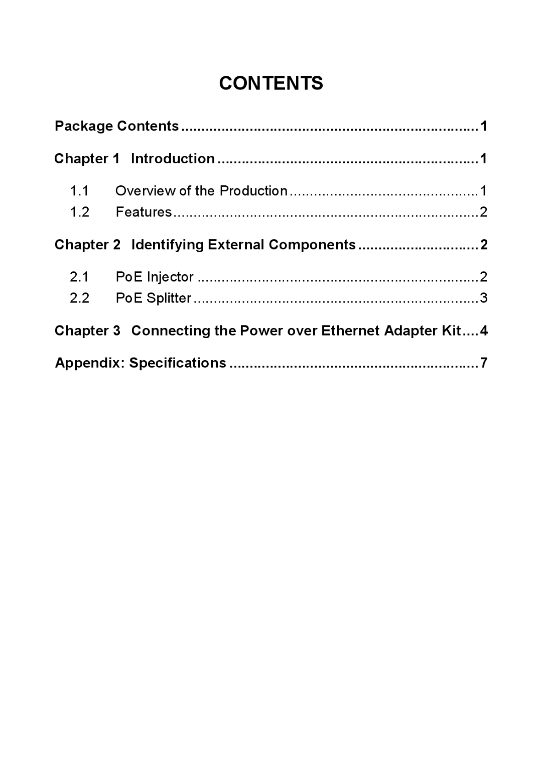 TP-Link TL-POE200 manual Contents 