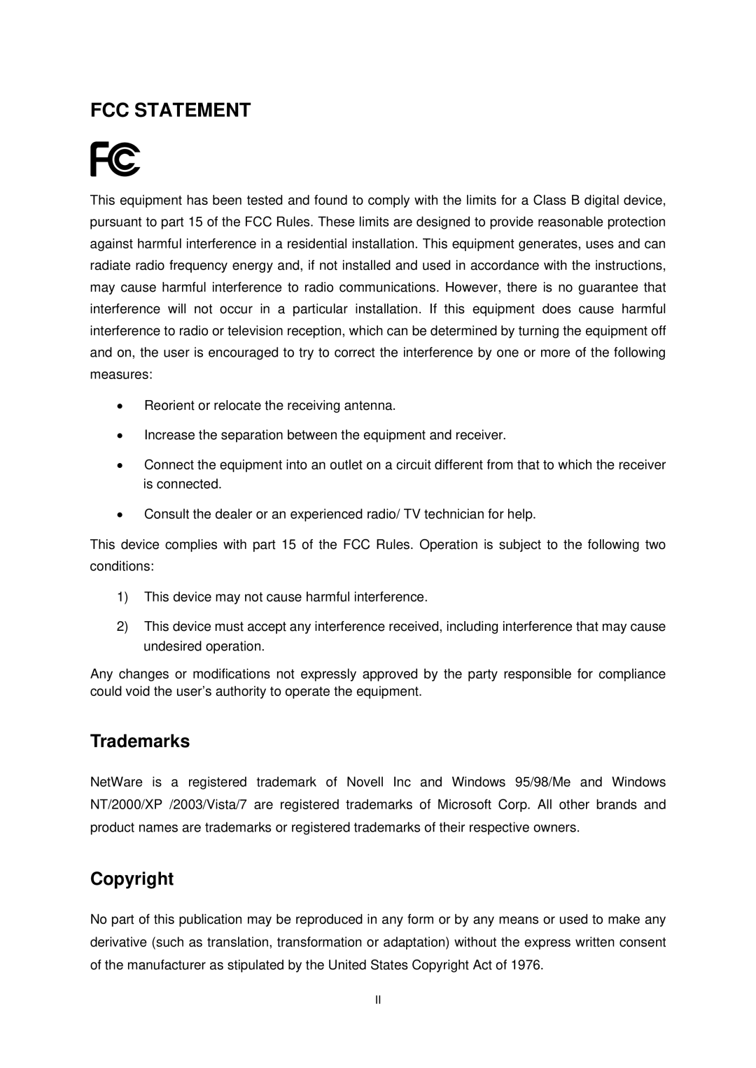 TP-Link TL-PS110P manual Trademarks, Copyright 