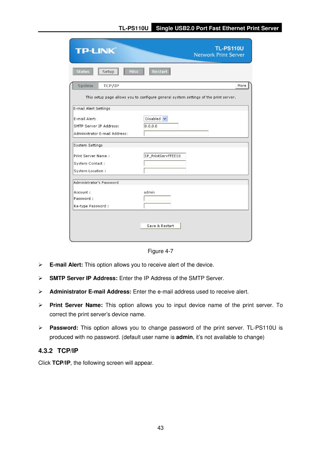 TP-Link TL-PS110U manual 2 TCP/IP 